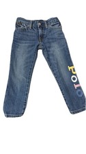 NWOT Polo Ralph Lauren Girls' Paint Print Astor Slim Boyfriend Jeans Size 3T