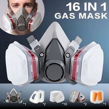 16 in 1 Half Face Gas Respirator Mask with Filters for Chemicals Spray Paint