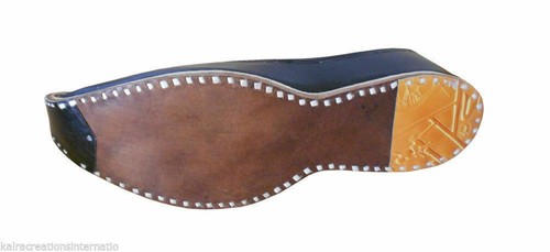 Men Shoes Indian Handmade Mojaries Black Punjabi Khussa Flat Jutties US 8.5-13 - Picture 5 of 8