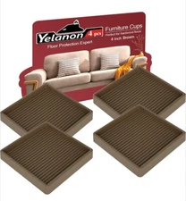 Yelanon Furniture Coasters Four Pieces Brown 4"