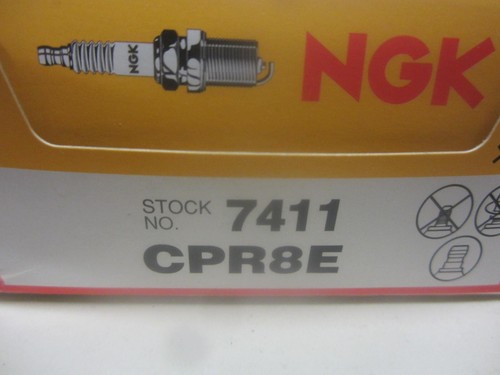 BOX OF 10  NGK 7411 CPR8E Standard Spark Plugs - Picture 2 of 3
