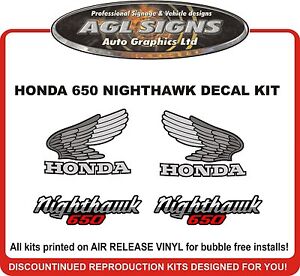 HONDA 1982 '82 CB650 CB 650 NIGHTHAWK SIDE COVER REPRODUCTION DECALS GRAPHICS