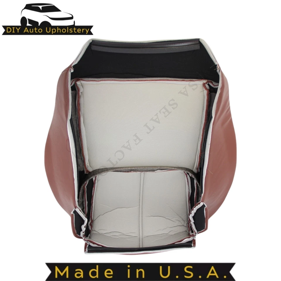 Cubiertas de repuesto delanteras de cuero sintético marrón sillín para Jeep Commander 2006-2010 Foto 3 de 4