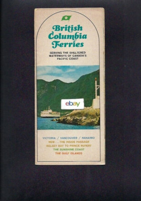 BC BRITISH COLUMBIA FERRIES SCHEDULES FARES BROCHURE 1966/67 QUEEN PRINCE RUPERT