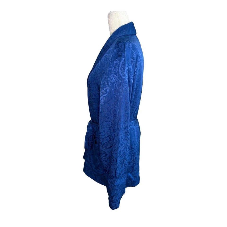 NUEVO TOPSHOP Blazer Jacquard Cintura Atada En Azul Marino Cinturón Kimono Chaqueta Azul EE. UU. 8 Foto 2 de 4