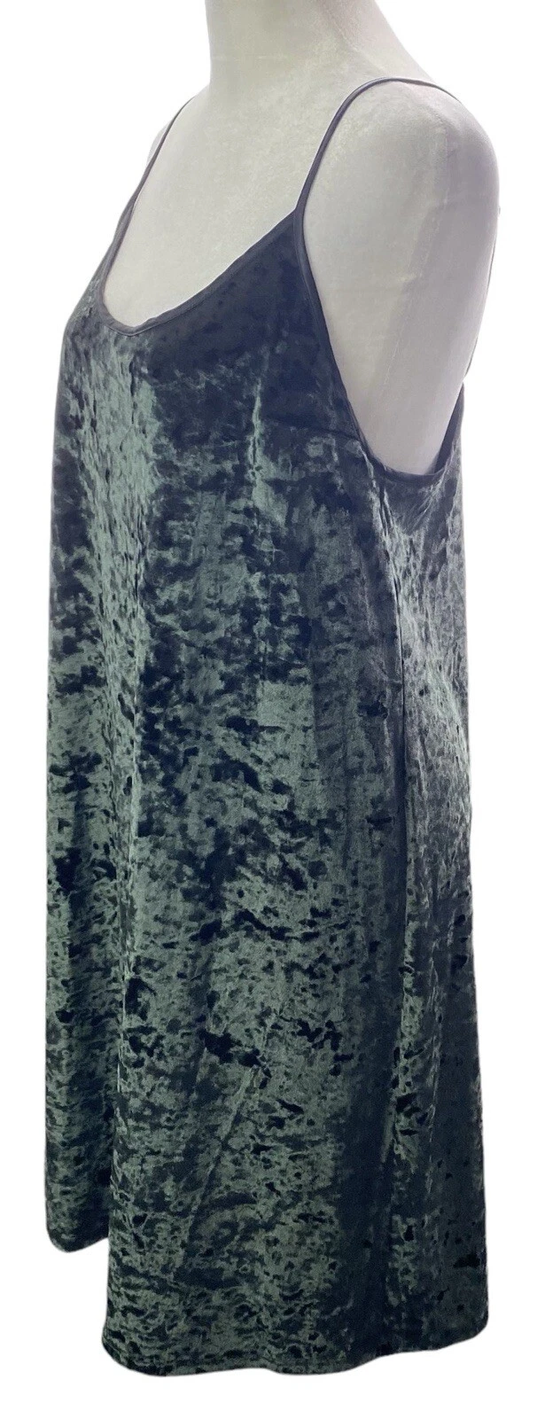 UNDERCOVER VICTORIA'S SECRET Mini Abito Donna Velluto Slip Taglia M Verde Scuro Sexy Glam 77 46