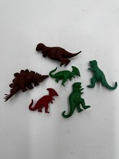 Vintage Lot Of Dinosaur Figurines 6 Total Multicolor Small Kids You