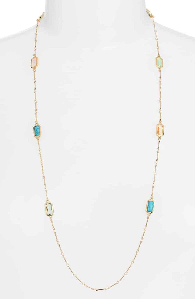 Collar de dispersión de piedras semipreciosas Lauren Ralph Lauren W1231 Foto 2 de 2