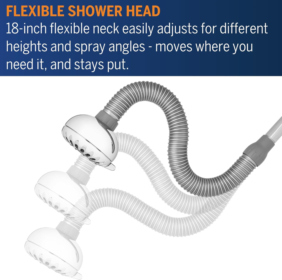Flexible Neck Shower Head Adjustable Shower Head for All Heights