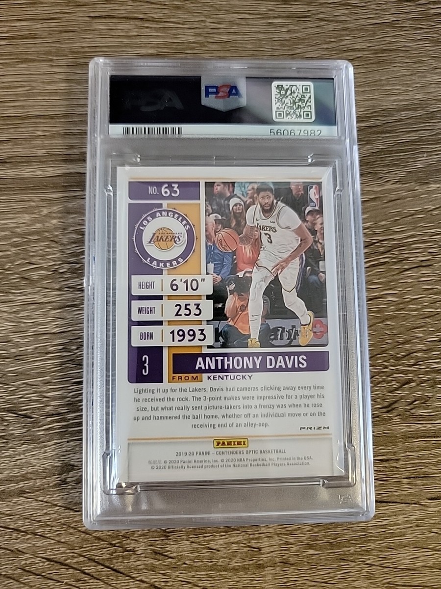 PSA 10 2019 Anthony Davis /99 Contenders Optic Season Ticket
