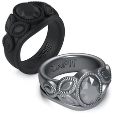 Rinfit Women Silicone Rings Oval Shape . Wedding Rings 2pack Rubber Band