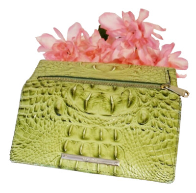 BRAHMIN ADY WALLET LIGHT GREEN MELBOURNE GENUINE LEATHER BIFOLD WALLET