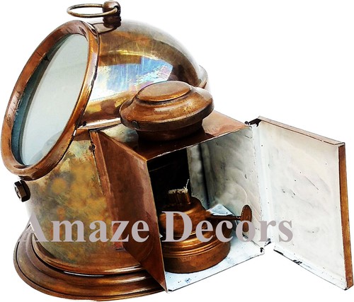 Vintage Marine Binnacle Boat Oil Lamp Brass Nautical Ship Compass Antique Gimbal - 第 2/4 張圖片