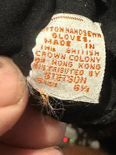 Guantes elásticos vintage para mujer marca Stetson con cuentas cosidas - Imagen 3 de 3