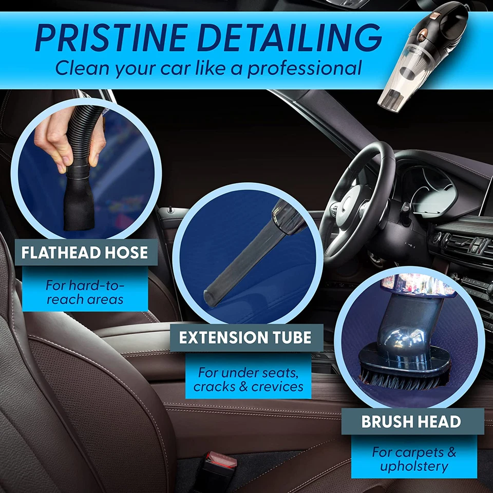 THISWORX Car Vacuum Cleaner - Portable, High Power, Handheld Vacuums W/ 3 Attach - Image 4 of 4