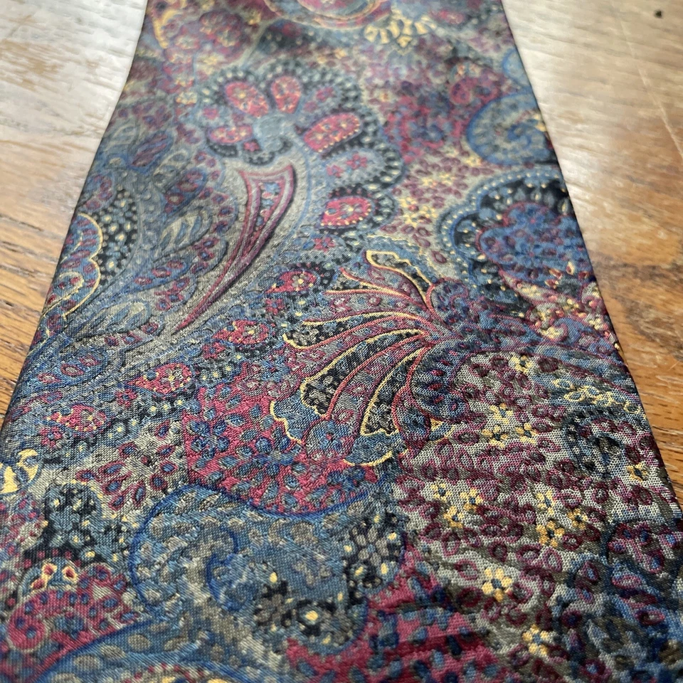 Corbata de hombre Bloomindales multicolor cachemira talla única seda diseñador Foto 2 de 4