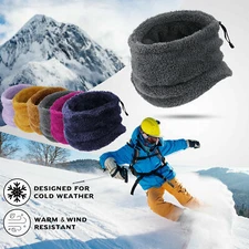 Winter Polar Fleece Neck Warmer Gaiter Adjustable Face Mask Scarf for Men Women