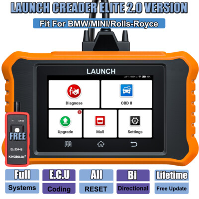 2024!LAUNCH Elite 2.0 Pro For BMW All System ABS SRS DPF OBD2 Diagnostic Scanner