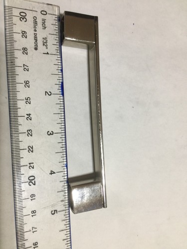 FIVE (5) Chrome & Brush Nickel Cabinet Drawer Handle Hardware 5" w/ 3-7/8" Holes - Picture 4 of 6