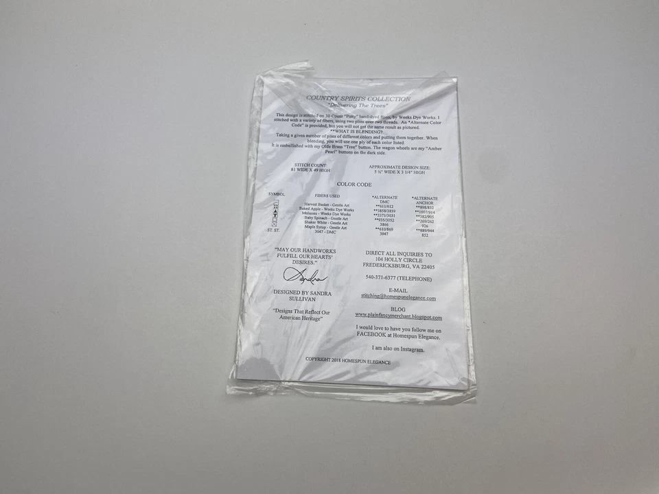 Homespun Elegance Country Spirits Delivering The Tree Cross Stitch Pattern 7P - Image 3 of 3