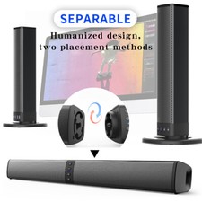 Soundbar Bluetooth Speaker 4 Drivers 20W TWS Pairing FM Radio RCA AUX USB TF