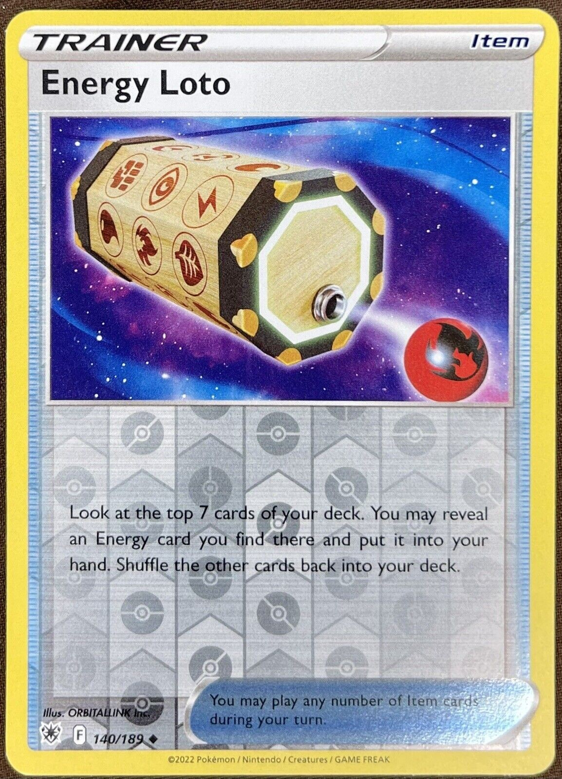 Pokemon -  Energy Loto 140/189  - Reverse Holo - Astral Radiance - NM/M - New