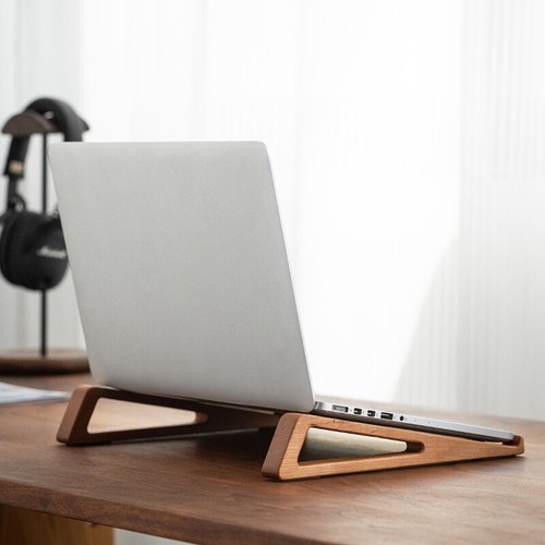 Universal Portable Wooden Laptop Holder Stand Computer Cooling Bracket Suitable - Photo 10/12