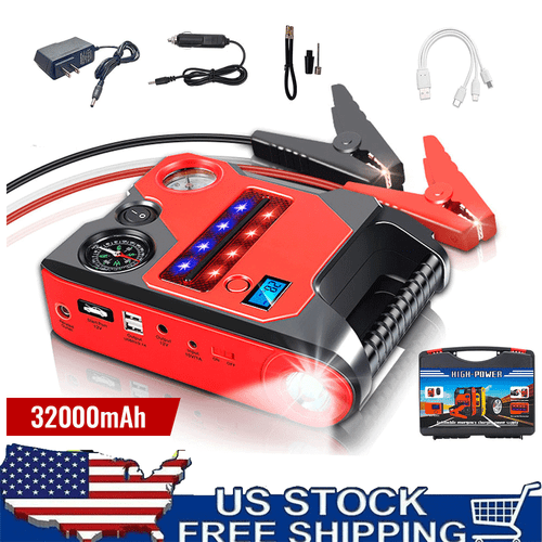 6-in-1 12V Car Jump Starter with Air Compressor Power Bank Battery Charger 1200A