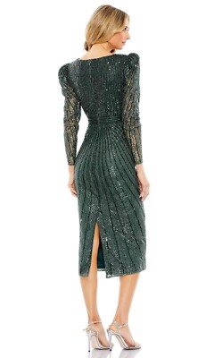 Mac Duggal Deep Green Beaded Lace Long Sleeve V-Neck Sheath Dress Size 6 $538 | eBay Mac Duggal Deep Green Beaded Lace Long Sleeve V-Neck Sheath Dress Size 6 $538 | eBay