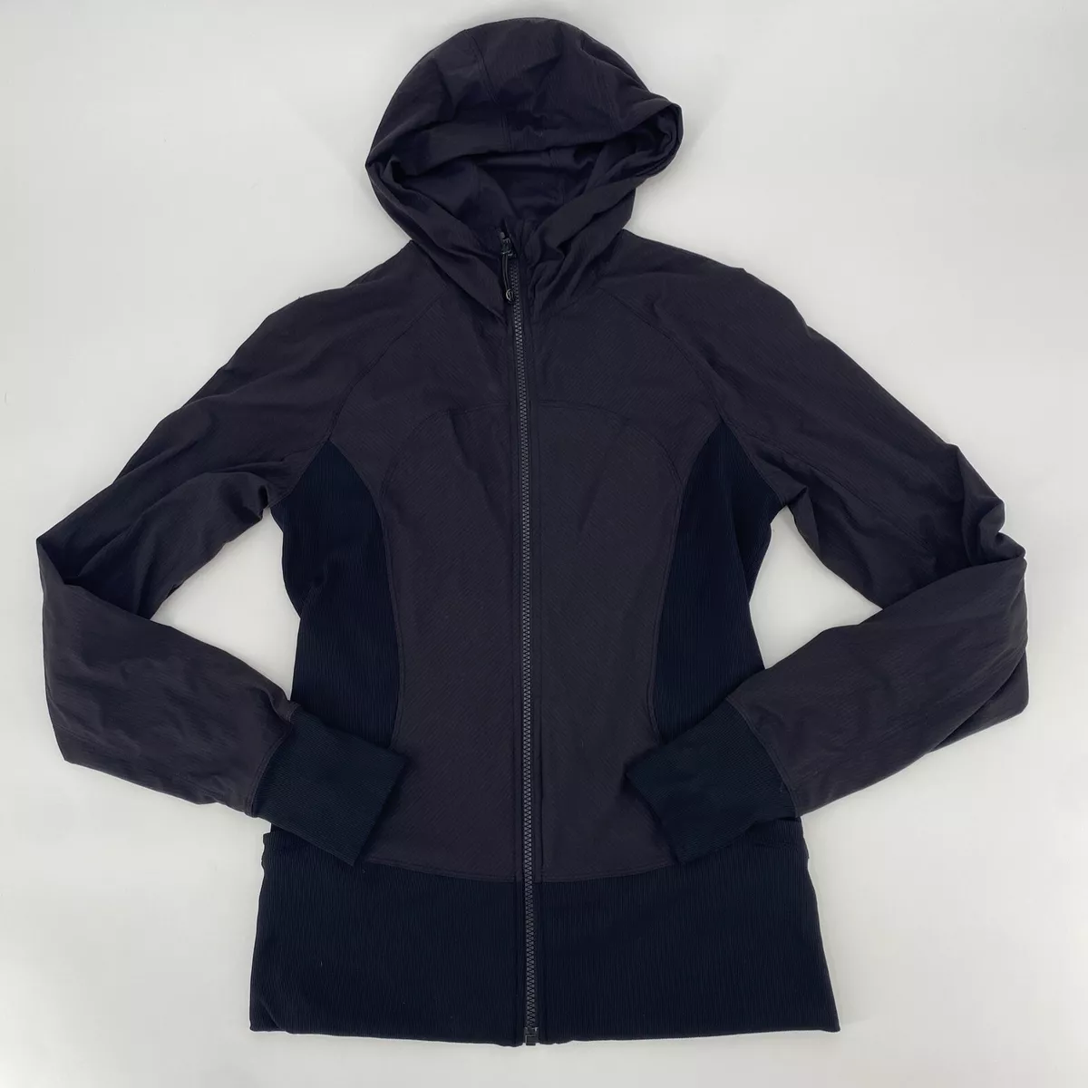 Lululemon Black Full Zip Women’s Hoodie Zip Up Size 10 Reversible Running  Top