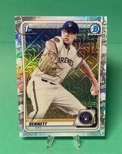 (8) Eight Card LOT 2020 Bowman Chrome Rookie RC NICK BENNETT, Mojo, Prospects