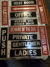 Lot Of 70+ Hy-Ko 2x8 Gentleman Ladies No Smoking No Solicitors Restroom Private