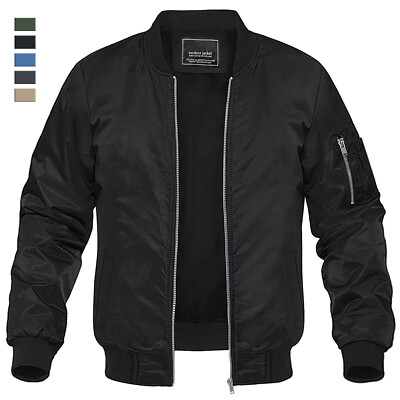 Men's Varsity Bomber Jackets Lightweight Baseball Casual Work Spring Fall  Coats - Main Image