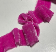 Hand Dyed Pink Orchid Silk Velvet Ribbon  4 Widths to choose from 
