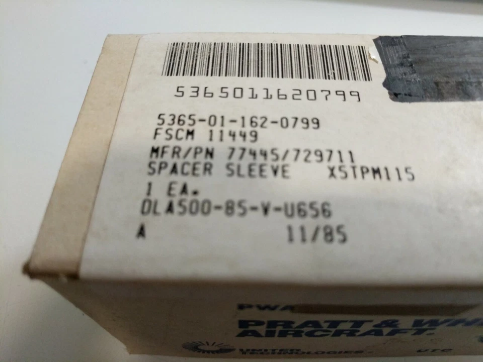 (2) MANGA ESPACIADORA PRATT WHITNEY / RAYTHEON 729711 5365-01-162-0799 Foto 3 de 4