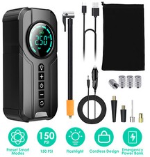 150 PSI Air Compressor Tire Inflator Fits Car Moto Bike Tires Air Pump Cordless