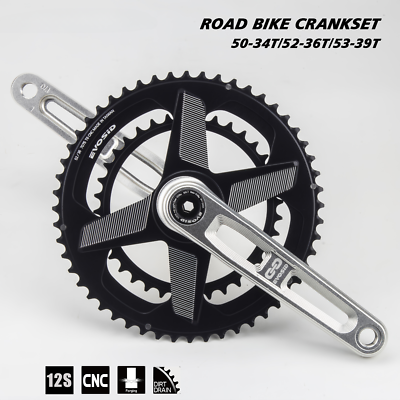 FSA Hollowgram クランクセット 52/36T Road Bike Crankset 52-36T 12 Speed 2X Chainring Hollow Tech
