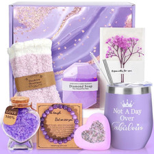 Gift Baskets for Women,10 Pack Spa Bath Gift Sets, Bath and Body Baskets, Purple