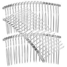 3Pcs Durable Metal Hair Combs Silver for Bridal Veil Wire DIY Decoration