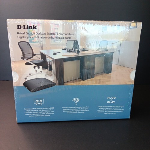 New D-Link DGS-1008G 8-Port Desktop Gigabit Ethernet Switch Network 10/100/1000 - Picture 3 of 9