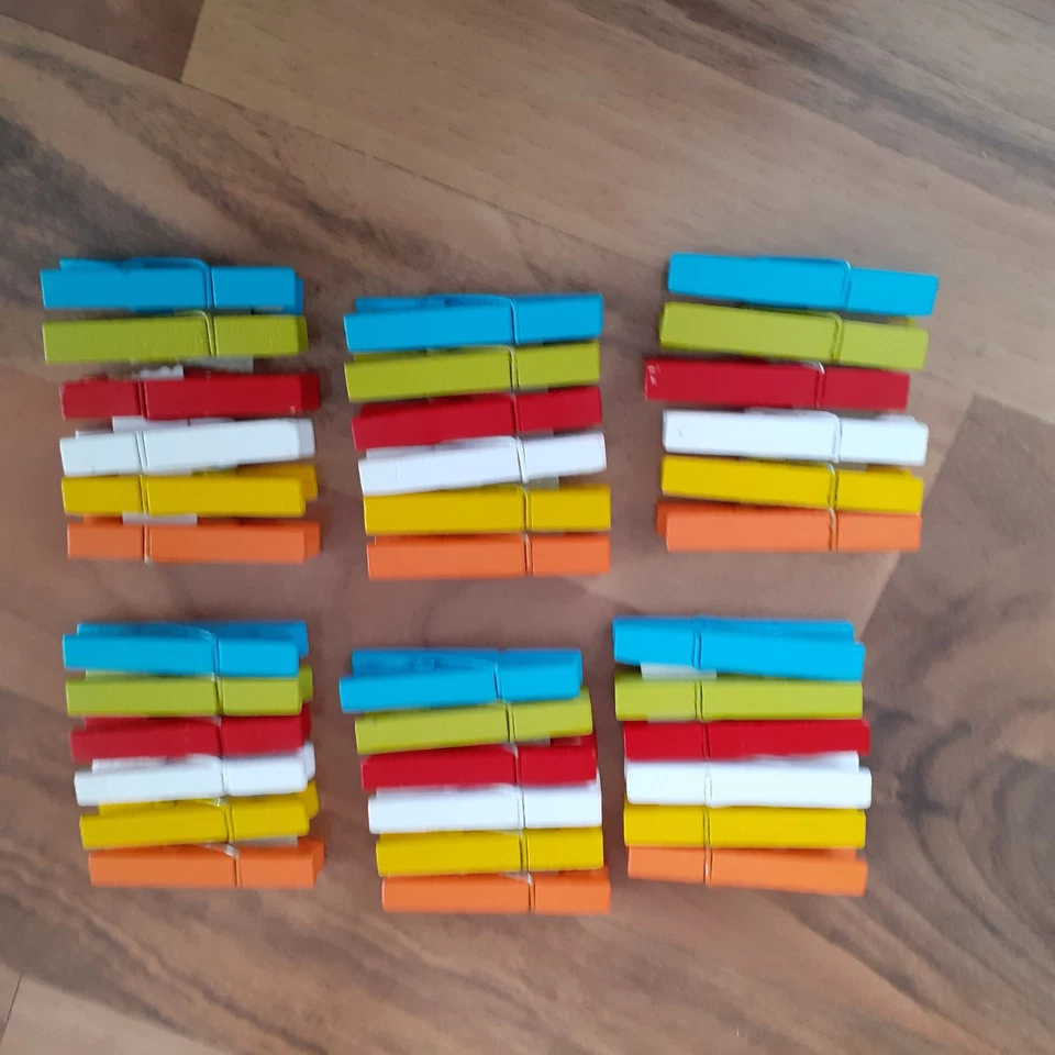 Holzklammern/Wäscheklammern klein Dekoration 36 Stück farbig sortiert,L 4,5 cm - Bild 4 von 4