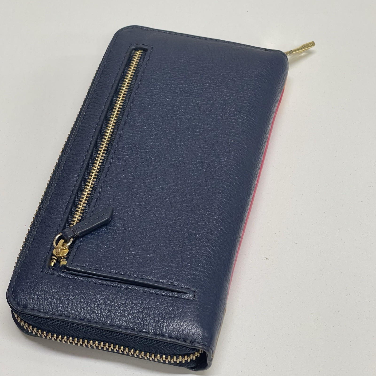 Fossil VDAY Wallet Navy Patchwork Zip Clutch Brig… - image 9