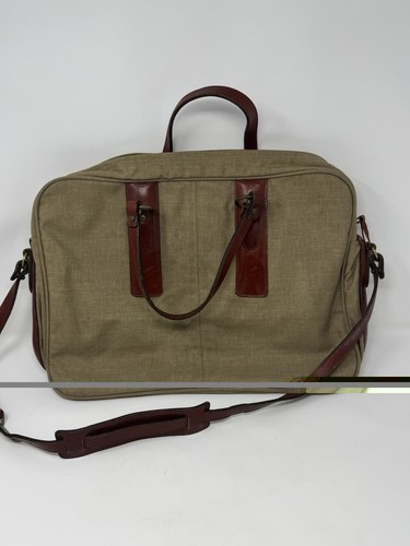 Glaser Designs Canvas & Leather Briefcase – Early Handmade Bag – Rare Vintage