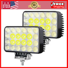 2 Pack 72W LED Work Light 9000LM 12/24V Spot Flood for Truck ATV Boat