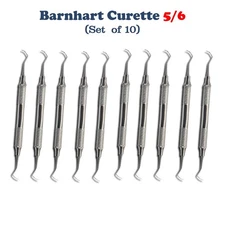 10 X Dental Barnhart Double Ended 5/6 Curette Hollow Handle Anterior Scalers