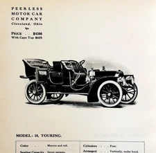 1908 Peerless Model 18 Touring Print Catalog Advertisement Automobilia F14F