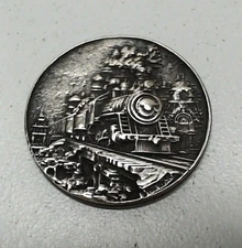 HOBO Dream Steam Train Locomotive Made From A REAL WWII Silver Nickel SIGNED