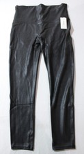 Spanx Women's High-Waisted Faux Leather Shaping Leggings BM7 Black Medium NWT