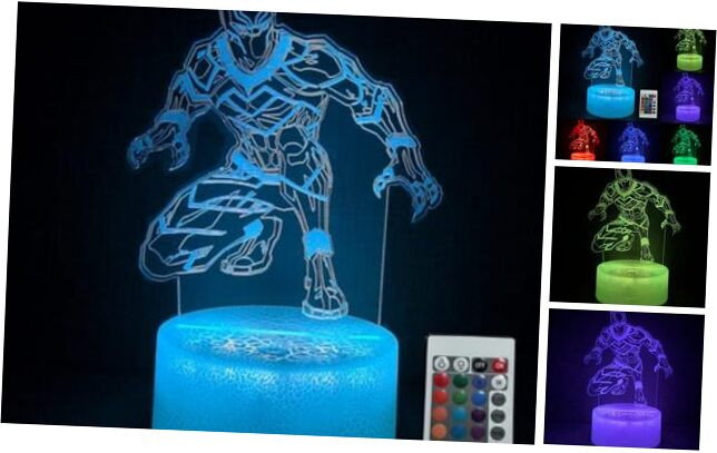 3D Panther Night Light with 16 Color Remote and Wakanda Illusion Design