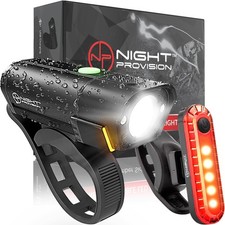 BX-500 Wiederaufladbares Fahrradlichtset - Weiße Stirnlampe mit gelben Blinkern